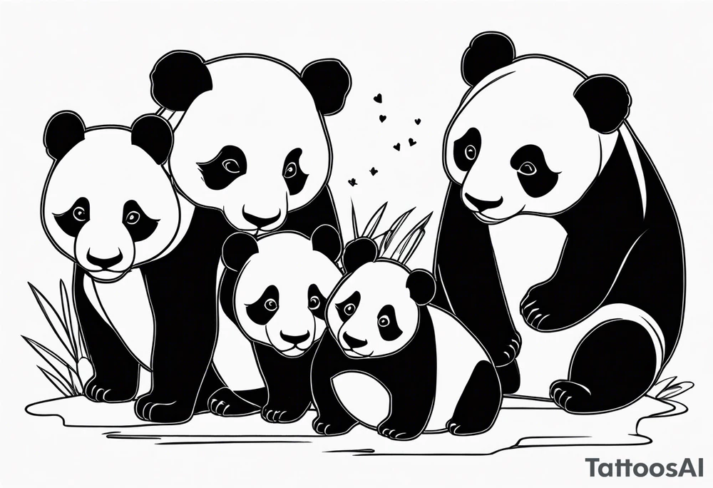 panda family tattoo idea