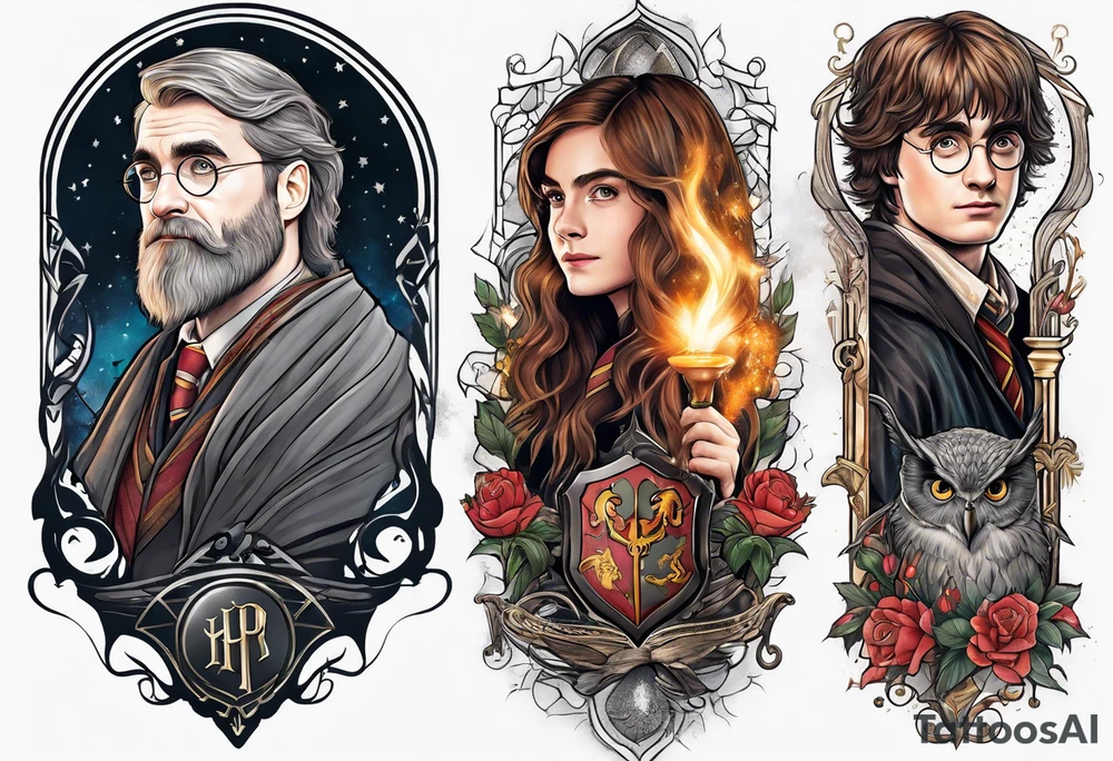 Harry Potter sleeve tattoo idea