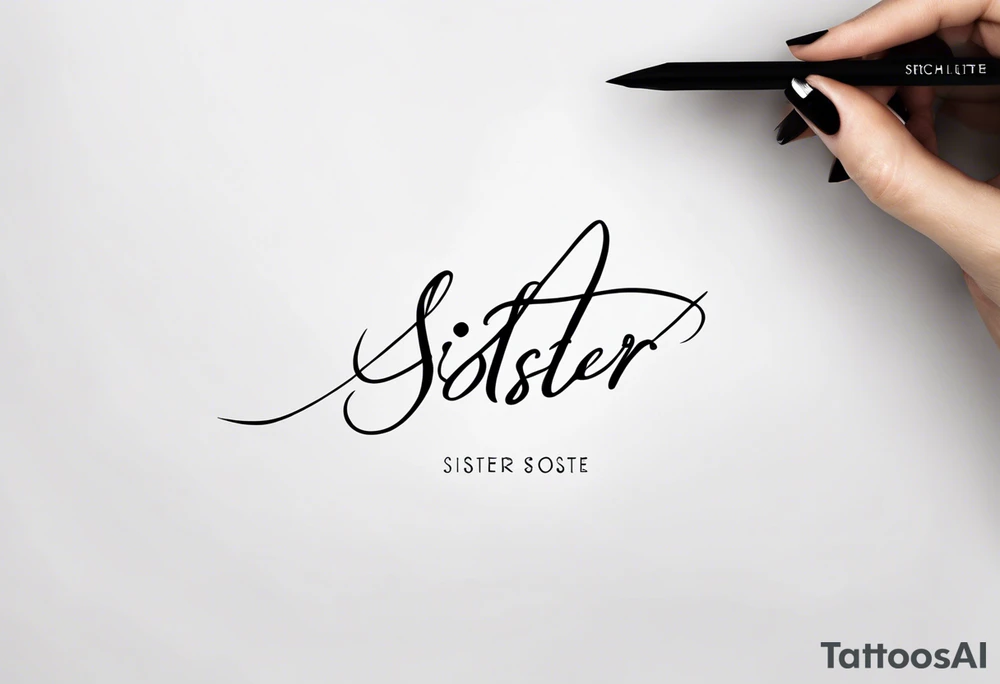 The handwritten words to my favorite sister" written in a simple way. delicate tattoo tattoo idea