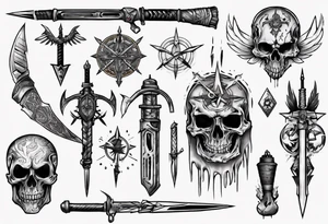 Cold weapons tattoo idea
