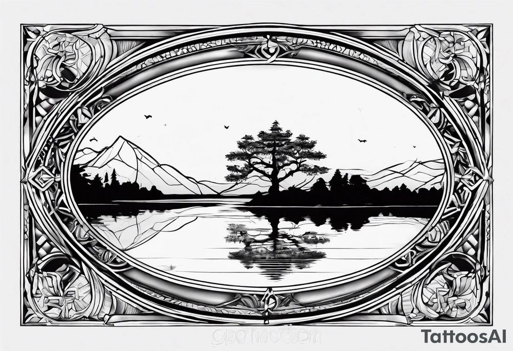 looking into your reflection in water except it’s older you tattoo idea