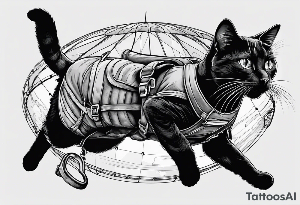 cat going skydiving with no chute open tattoo idea cat going skydiving with no chute open tattoo idea
