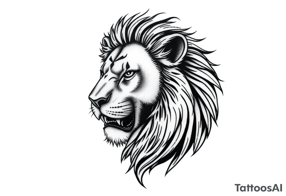 majestic lion tattoo idea