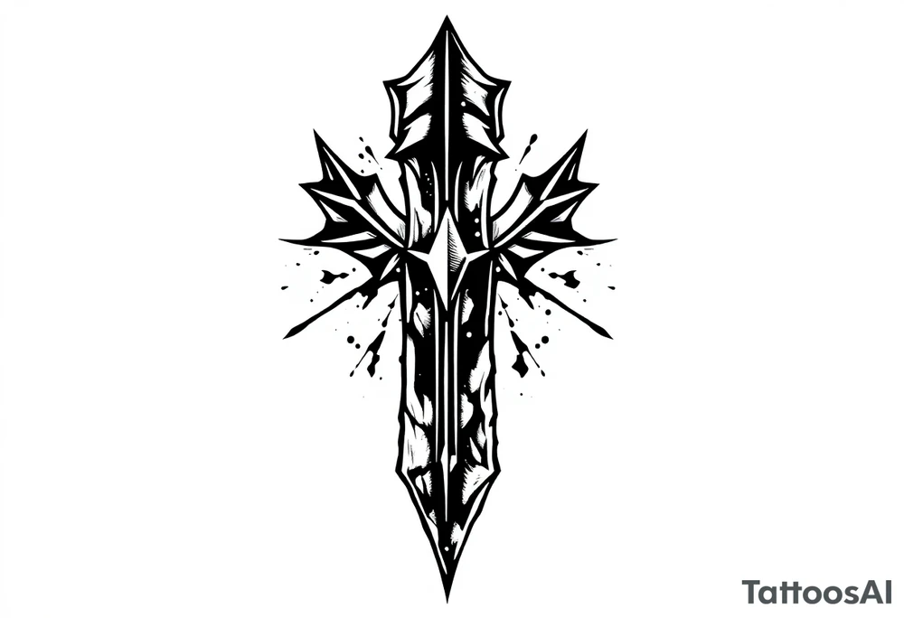 an arrow that look down tattoo idea