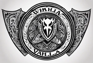 Valhalla round shield 
 axe berserker tattoo idea