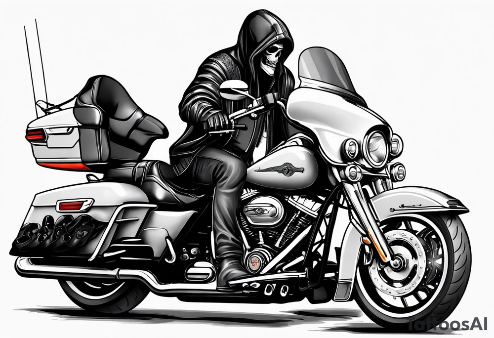 Reaper on a Harley Davidson tattoo idea
