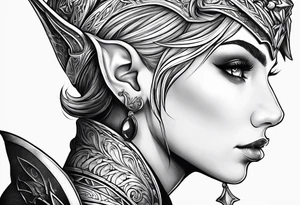 pointed ears elf profile no features tattoo idea