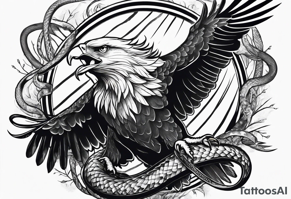 Eagle fighting with a snake tattoo idea