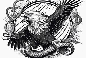 Eagle fighting with a snake tattoo idea