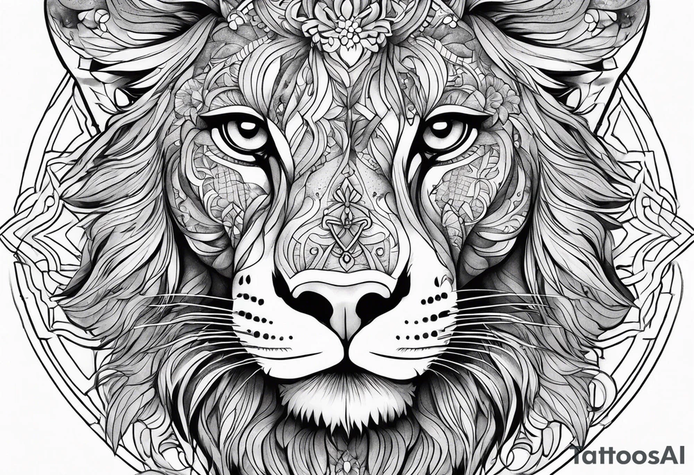 Animal cute , celestial, cross, tattoo idea