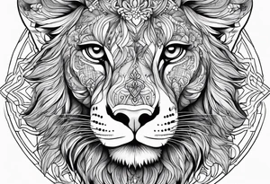 Animal cute , celestial, cross, tattoo idea