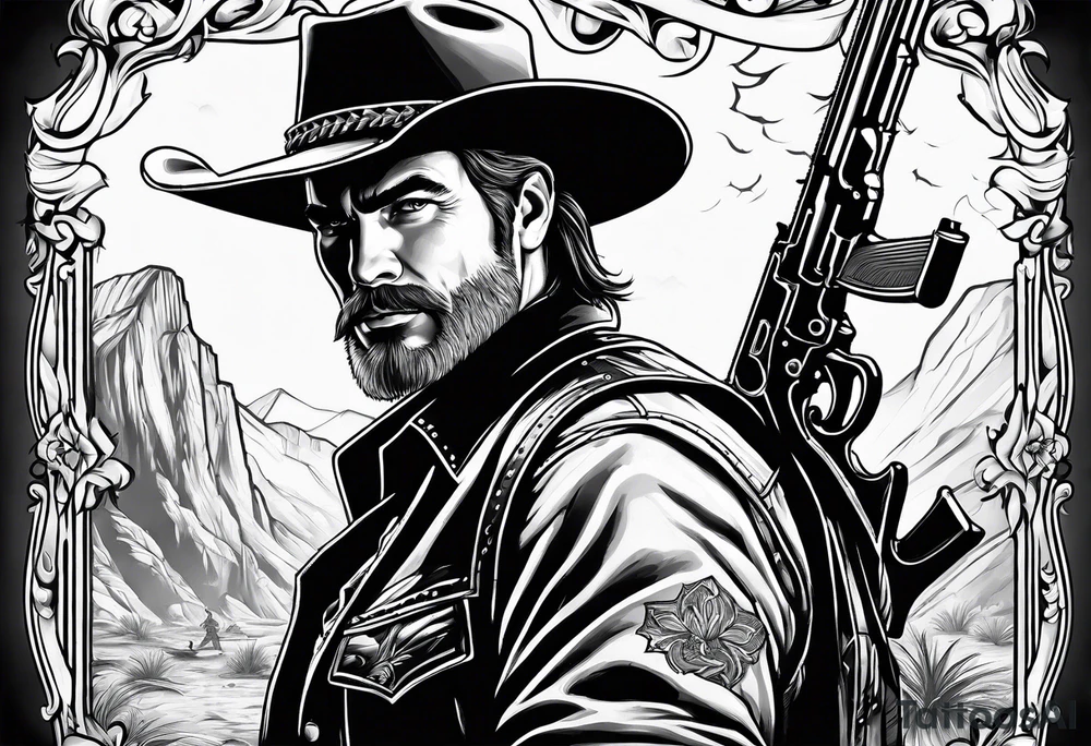 Western gunslinger tattoo idea