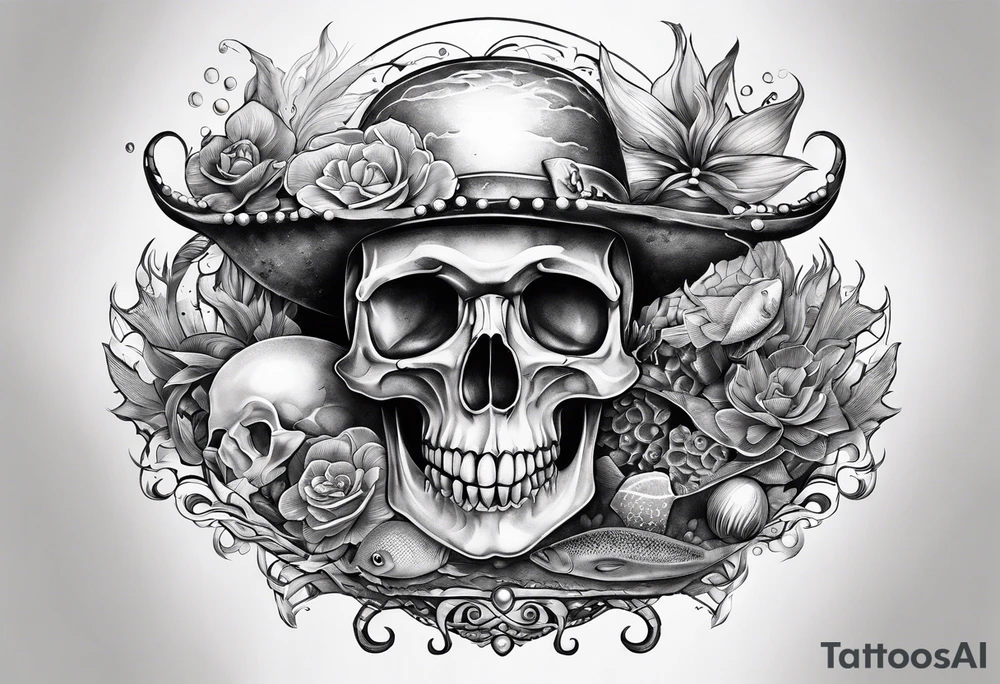 underwater treasure tattoo idea