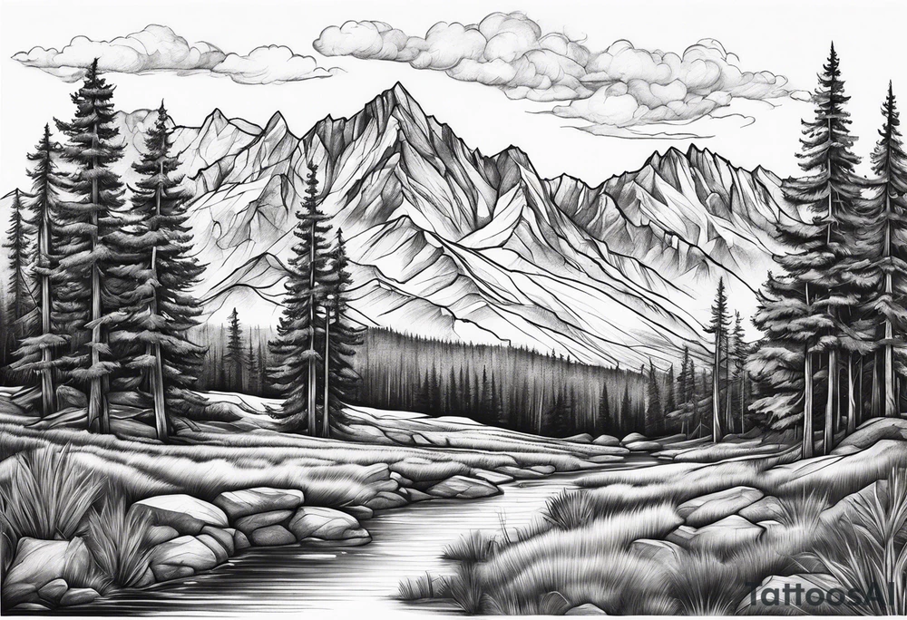 Western landscape tattoo idea