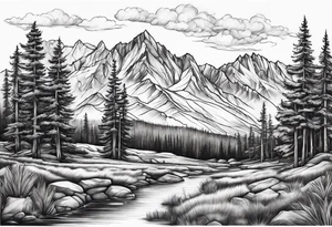 Western landscape tattoo idea