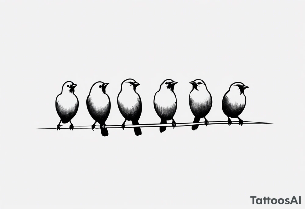 Four little birds... two of them are flying tattoo idea