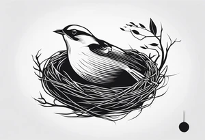 A bird with nest tattoo idea