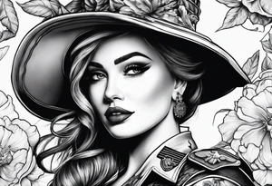 Marine corps pinup sleeve tattoo idea