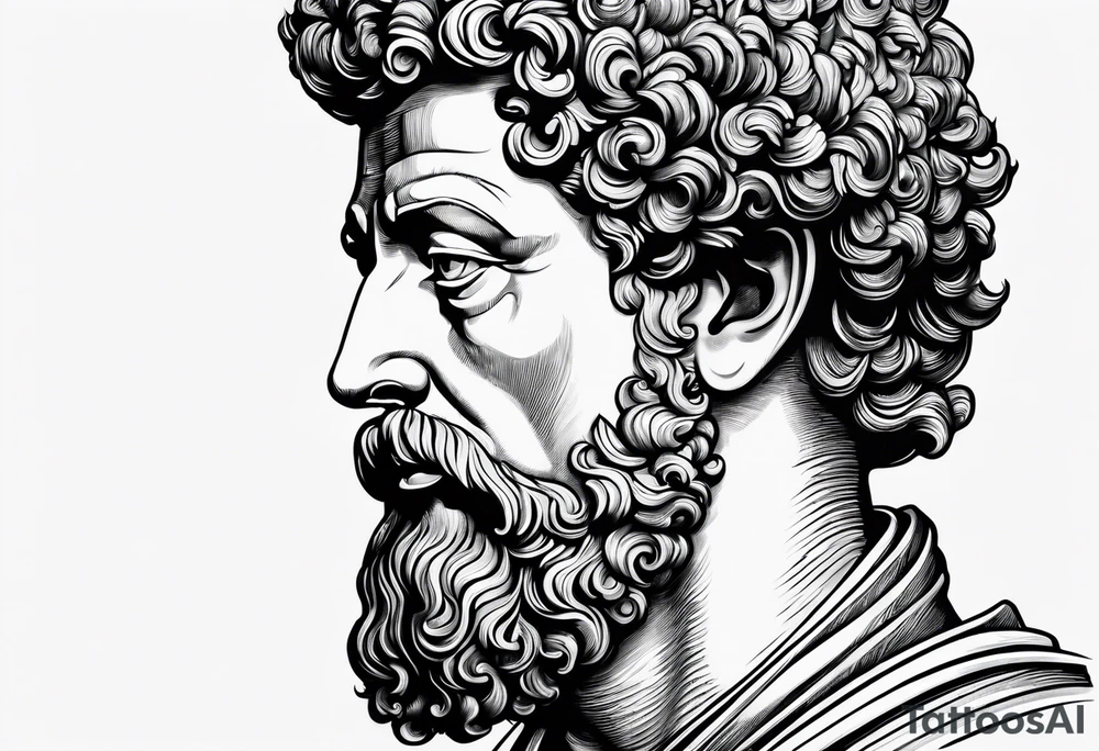 Marcus aurelius bust tattoo idea