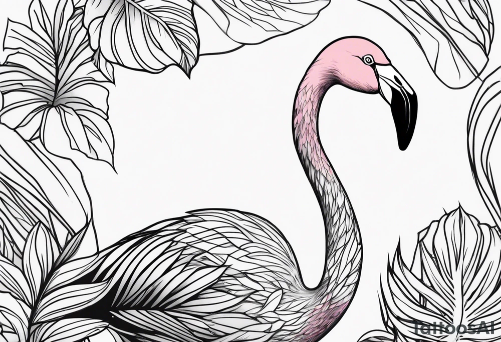 cute flamingo tattoo idea