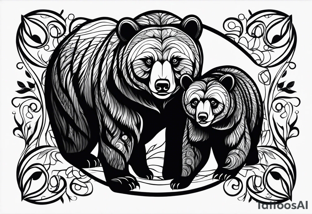 mamma bear and cub tattoo idea