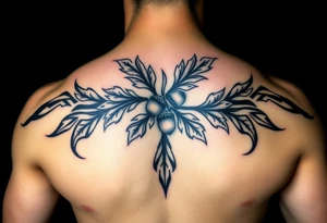 on the chest an oak branch with thick leaves and acorns oak branch with thick leaves and acorns tattoo idea
