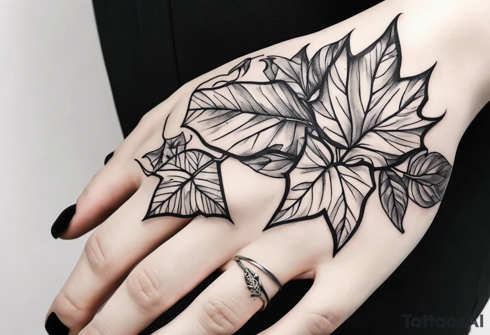 ivy, hands tattoo idea