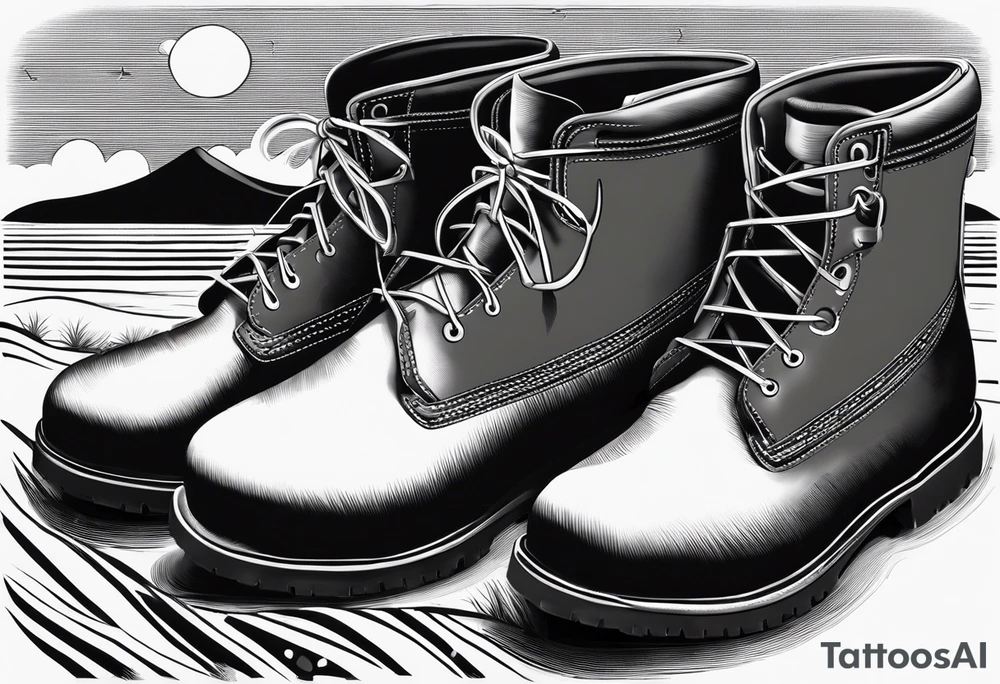 Keep it simple. A pair of timberland boots. two flip flops and a cowboyhat on the Beach. tattoo idea