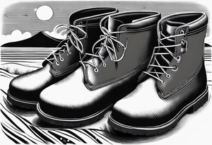 Keep it simple. A pair of timberland boots. two flip flops and a cowboyhat on the Beach. tattoo idea
