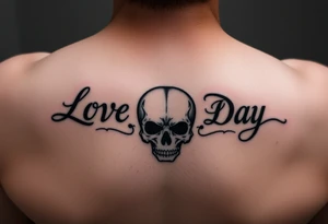 Love Each Day tattoo with  a skull tattoo idea
