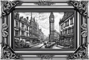Vintage picture frame tattoo sleeve tattoo idea