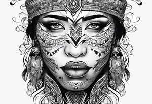 Koolie face portrait tattoo idea