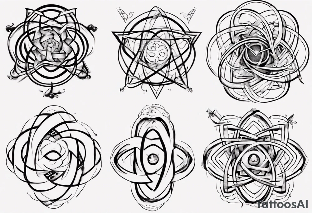 The mathematical 6,1 prime knot  that is cute, shape it like a friendship graph tattoo idea