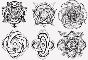 The mathematical 6,1 prime knot  that is cute, shape it like a friendship graph tattoo idea