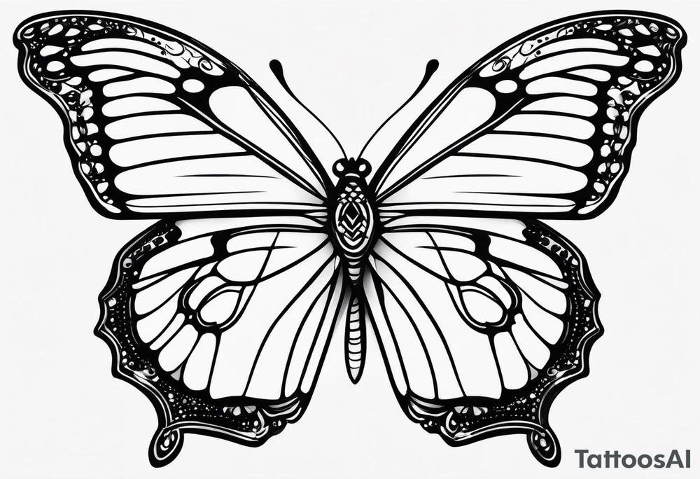 Thin Minimalistic butterfly tattoo idea