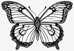 Thin Minimalistic butterfly tattoo idea