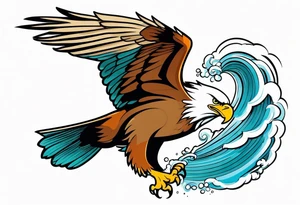 eagle catching fish tattoo idea