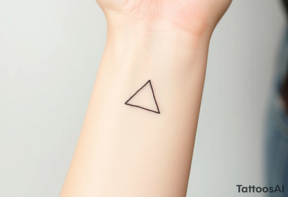 A small tattoo (2x2cm) on my wrist to represent my lesbian identity, but in a subtle way. Fine line. Triangle. tattoo idea