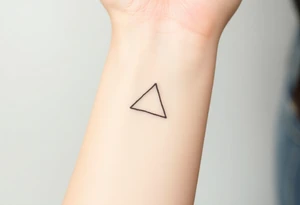 A small tattoo (2x2cm) on my wrist to represent my lesbian identity, but in a subtle way. Fine line. Triangle. tattoo idea