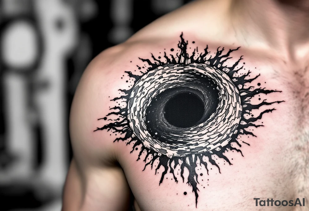 2 different worlds on each side of a black hole tattoo idea