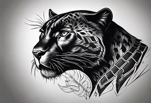 Black panther portrait tattoo idea