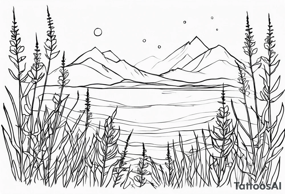 ocean fireweed tattoo idea