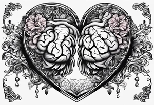 heart brain scale tattoo idea