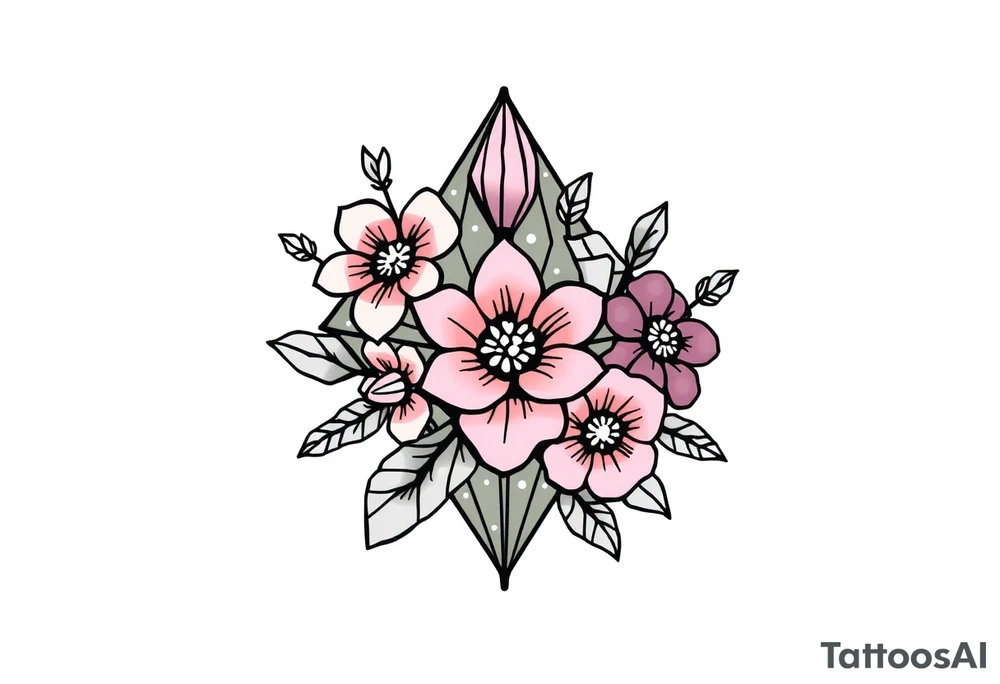 Flowers diamond, mississippi, tattoo idea