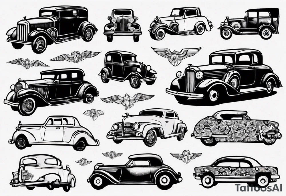 Old vintage car tattoo idea
