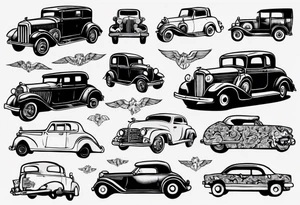 Old vintage car tattoo idea