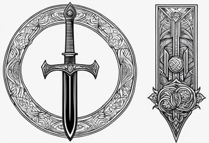 Sword with 🕉️ symbol tattoo idea