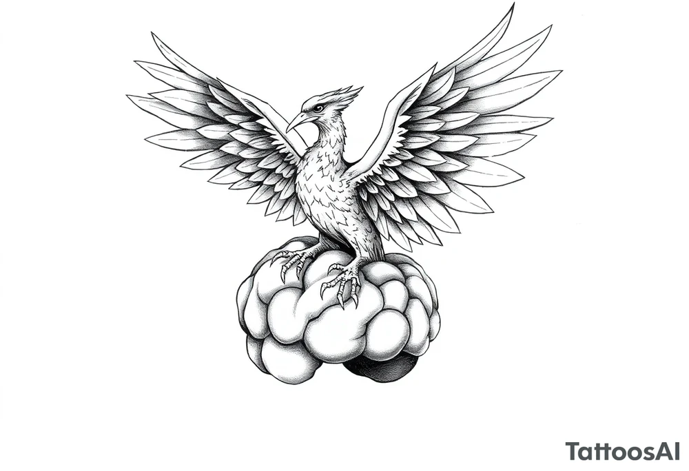 phoenix coming out of a brain tattoo idea