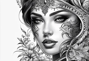 lacey full sleeve tattoo idea