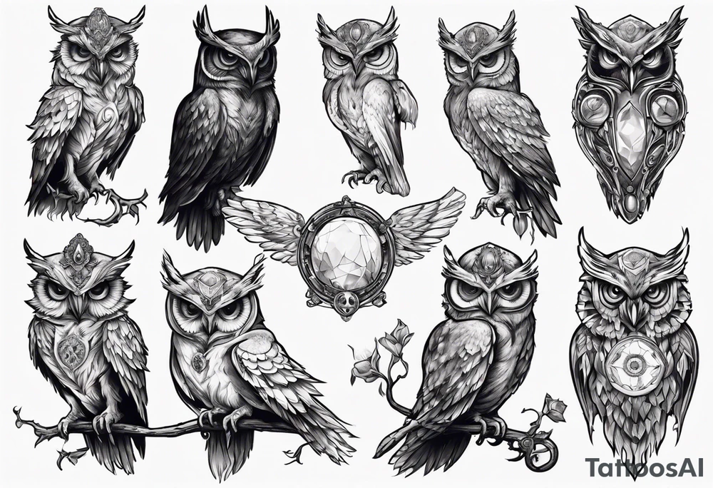 The Demon Owl Stolas, a Prince of Hell who is obsessed with gems, knowledge of astrology and poisonous plants. tattoo idea